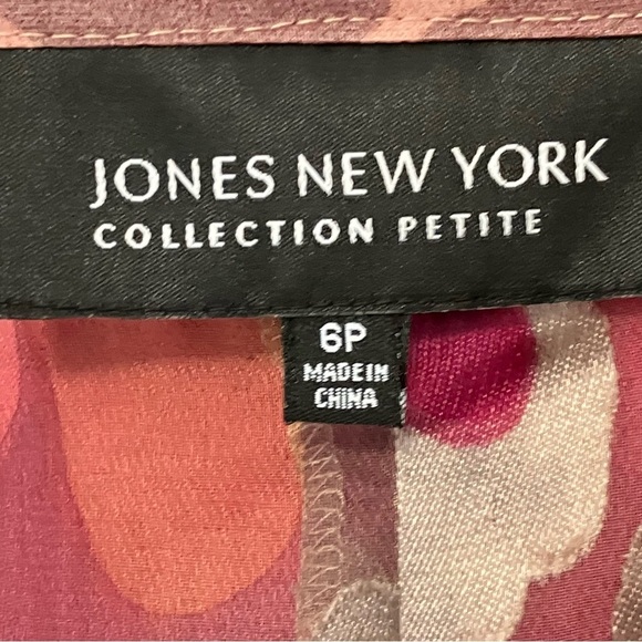 Jones New York Floral Pleated Midi Skirt 6P Pink Floral Layered Burnout Fairy - Picture 7 of 8